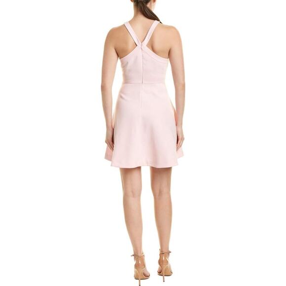 LIKELY Fit and Flare Dress Halter Neck Sleeveless Mini Skater Light Pink - Picture 10 of 10